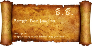 Bergh Benjamina névjegykártya